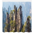 thumbnail image 3 of Ambesonne National Park Shower Curtain, Wonders of World, 69"Wx70"L, Olive Green Pale Blue, 3 of 5