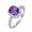 Purple, variant on Sterling Silver Womens Square Zircon Ring: Simple Geometric Design, 925 Silver with Seiko Craftsmanship, Perfect for Festivals