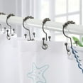 thumbnail image 2 of Shower Curtain Hooks, Shower Curtain Rings, Stainless Steel Shower Curtain Hooks Rust Proof Free Sliding Double Shower Hooks for Curtain, Shower Curtains & Liners (Bronze), 2 of 5