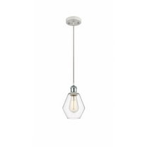 516-1P-WPC-G652-6-Innovations Lighting-Cindyrella - 1 Light Cord Hung Mini Pendant In Industrial Style-10 Inches Tall and 6 Inches Wide-White/Polished