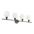 thumbnail image 7 of Gene 4 light Black and Frosted white glass Wall sconce, 7 of 7