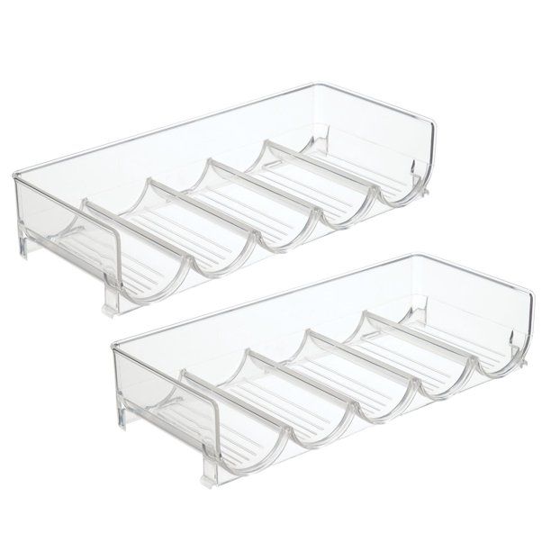 mDesign Plastic FreeStanding Water Bottle and Wine Rack Storage Organizer for Kitchen