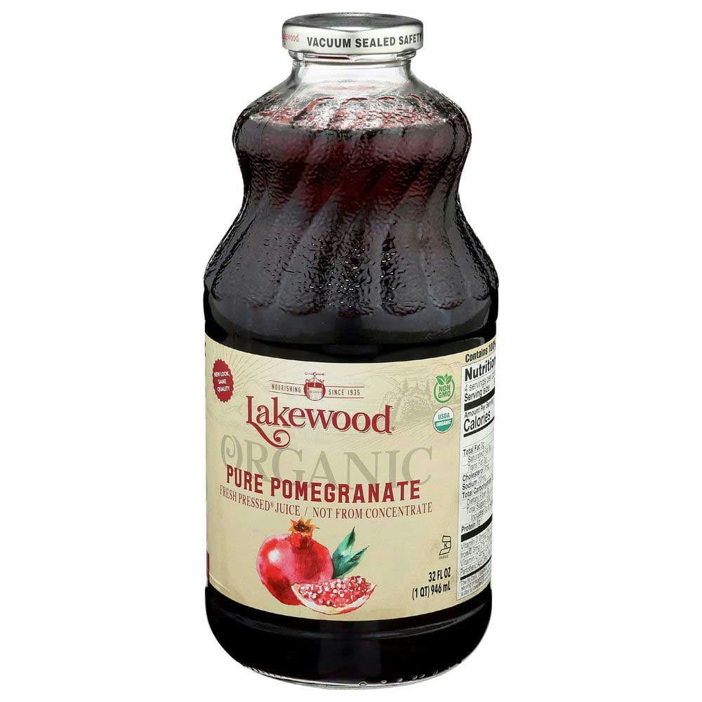 LAKEWOOD JUICE POMEGRANATE PURE ORG 32 FO - Pack of 6