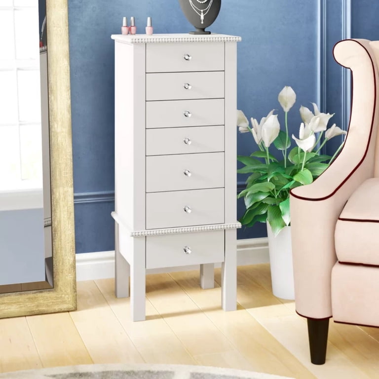 Hives & Honey - Crystal Standing Jewelry Armoire - White - Walmart.com