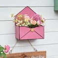 thumbnail image 4 of Metal Wall Flower Planter Envelope Shape - Iron Hanging Pot Vase, Farmhouse Vintage Centerpiece, Rustproof Indoor Outdoor for Home & Garden Decor, 4 of 6