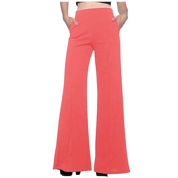 Pantalones casuales sencillos de color liso para mujer