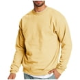 thumbnail image 2 of guisaled Mens Crewneck Sweatshirts Solid Long Sleeve Casual Warm Pullover Tops Classic Fit Loose Comfort Soft Basic Sweatshirt, 2 of 8