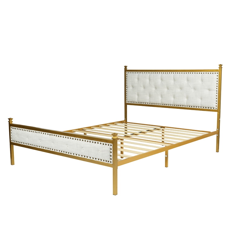 Auto Beyond King-size bed frame with headboard, easy assembly, silent design, no spring mattress required, heavy-duty support frame