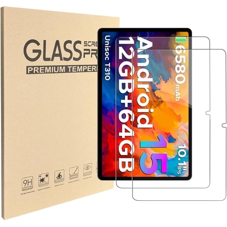 NEOYFC for 2 Pack 10 inch forAndroid 16 15 14 Tablet Screen Protector Size：9.25 inch*6.06 inch ( 235mm*154mm) 10.1 inch Android Tablet Tempered Glass Film Guard 9H Hardness Surface HD Transparency