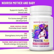 Mama's Select Prenatal Vitamins – Vegan, Allergen-Free, MTHFR-Safe with Methylated Folate & B Vitamins, Gentle on Digestion, Supports Healthy Fetal Development, Biotin-Free, Once Daily