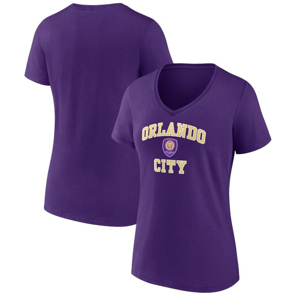 Women's Purple Orlando City SC Heart and Soul V-Neck T-Shirt