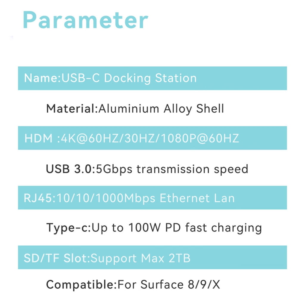 Multi-functional Type-C Docking Station for 8/9/X - ,