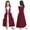 A Burgundy, variant on Aislor Medieval Renaissance Maxi Dress for Girls Halloween Vampire Cosplay Gown Queen Fancy Dress Black 8