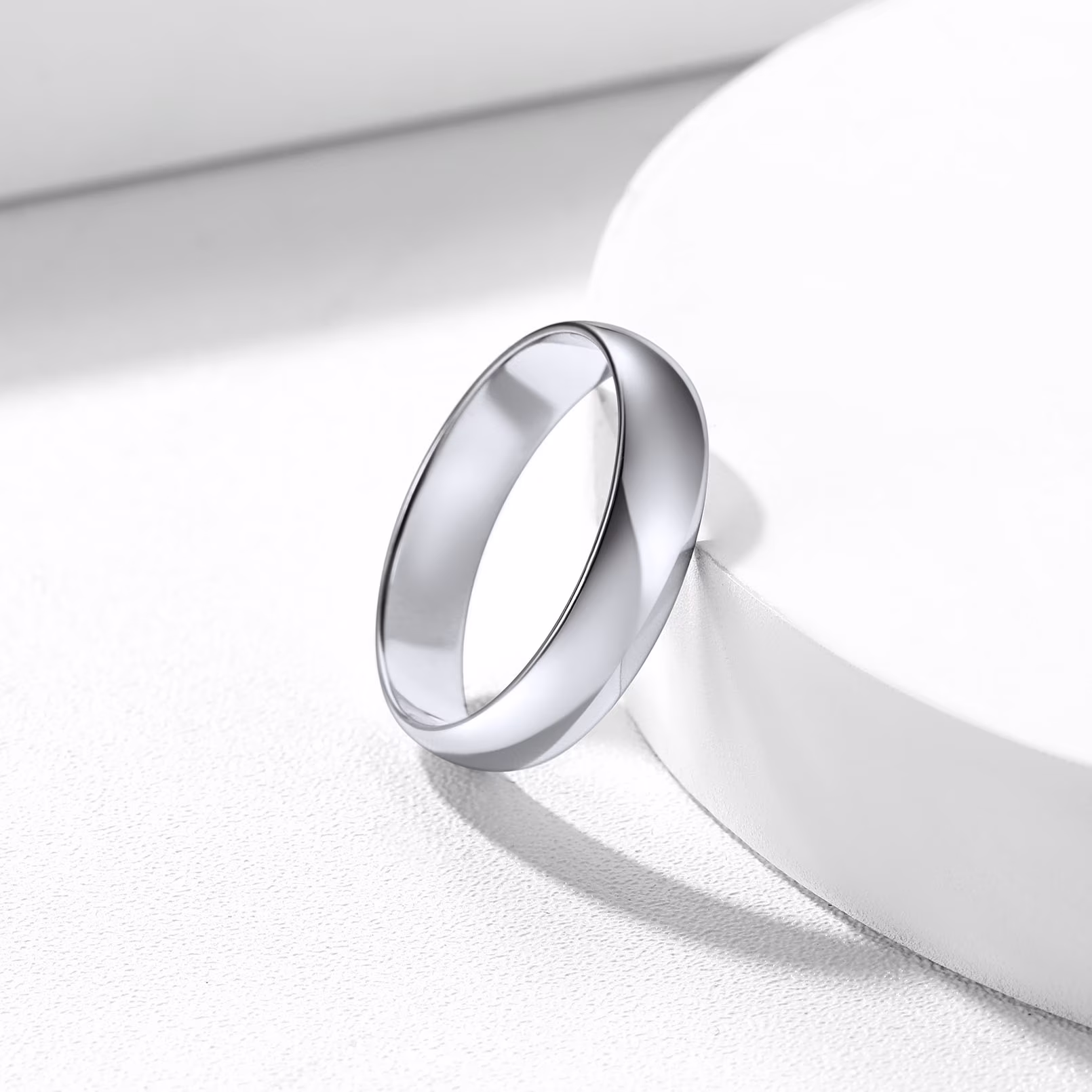 ChicSilver 925 Sterling Silver Ring for Men and Women, 5mm Wide Band Ring, Classic Wedding Band, Minimalist Unisex Jewelry Ring, Comfort Fit Silver Ring for Everyday Wear
