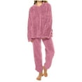 thumbnail image 3 of Hearthz Women Warm Flannel Pajama Set 2 Piece Loungewear Winter Sleepwear Winter Sherpa Warm Fuzzy Cozy Sleepwear Pajama Sets, 3 of 5