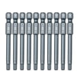 thumbnail image 1 of Juego de 10 brocas para destornillador en acero S2 azul, 65mm de largo y 6.3mm de diámetro, punta magnética HRC58 - Incluye opciones en hexágono, ranura, Torx, Tri-Wing y triangular (H4.0 incluido), 1 of 6