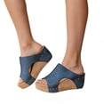 thumbnail image 5 of longantii Orthopedic Casual Sandals for Women Arch Support Summer Flat Sandals Lightweight Non Slip Slip on Beach Slippers Beach Vacation 2026 Orthopedic Shoes Blue, 5 of 6