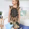thumbnail image 4 of Fotbe USA Sunflower Flag Vestido de Dormir para Niñas de 3 a 10 Años, Mangas Cortas, Estilo Princesa, Pijama Camisón con Mangas Voladas-X-Large, 4 of 6