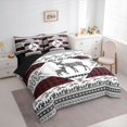 thumbnail image 2 of Castle Fairy Animal Deer King Bedding 7pcs,Bohemian Aztec Wildlife King Bed in a Bag,Black Reversible, 2 of 7
