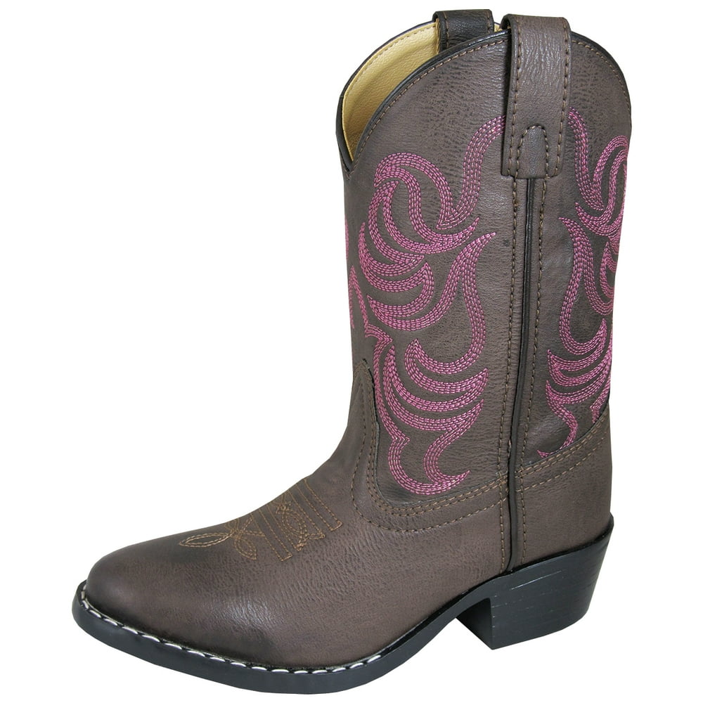 Smoky Mountain Boots Smoky Mountain Girls Brown with Pink Stitch