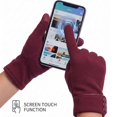 thumbnail image 2 of BadPiggies Women's Winter Warm Gloves with Sensitive Touch Screen Texting Fingers Fleece Lined Windproof Driving Gloves (Wine Red), 2 of 7