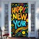 thumbnail image 4 of Pancarta para fiesta de Nochevieja | Tela decorativa para puerta | Tela colgante de 180 x 90 cm para pared, mesa o decoración de interiores | Decoración festiva para el hogar, 4 of 6