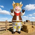 thumbnail image 2 of Inflatable Cowboy Cow Costume - Western-Themed Farm Animal Outfit For Parties & Events,Height 4'11"-6'3",Cow, 2 of 9