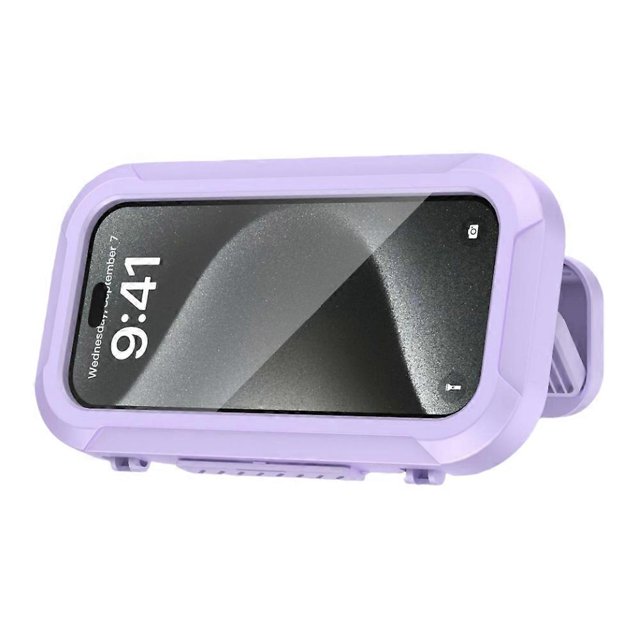 Soporte para teléfono de ducha impermeable con pantalla táctil, morado