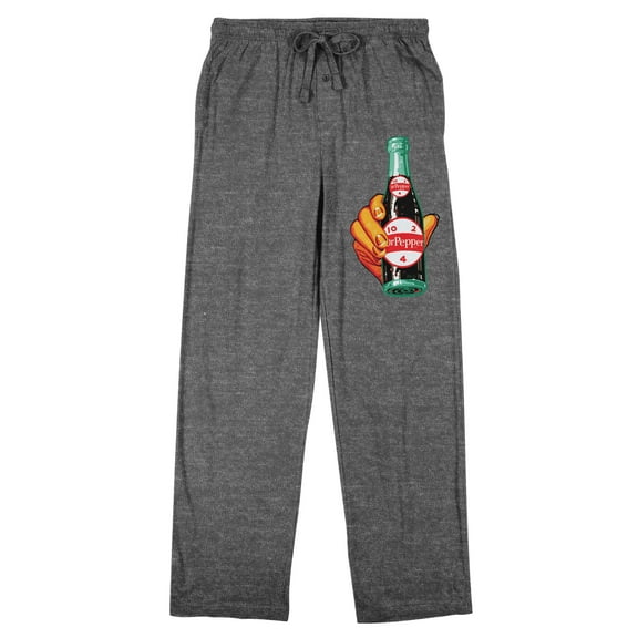 Dr Pepper Bottle Logo Men's Graphite Sleep Pajama Pants-XL