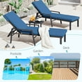 thumbnail image 6 of AECOJOY 2PCS Patio Rattan Lounge Chair Chaise Recliner Back Adjustable Cushioned Blue, 6 of 9