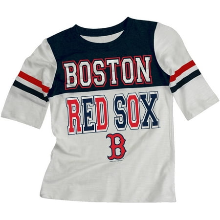 MLB Boston Red Sox Girls Short Sleeve White Graphic Tee
