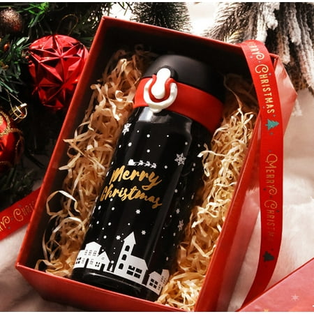 

Livesture Christmas Female Thermos Cup Gift Box Set Birthday Black set
