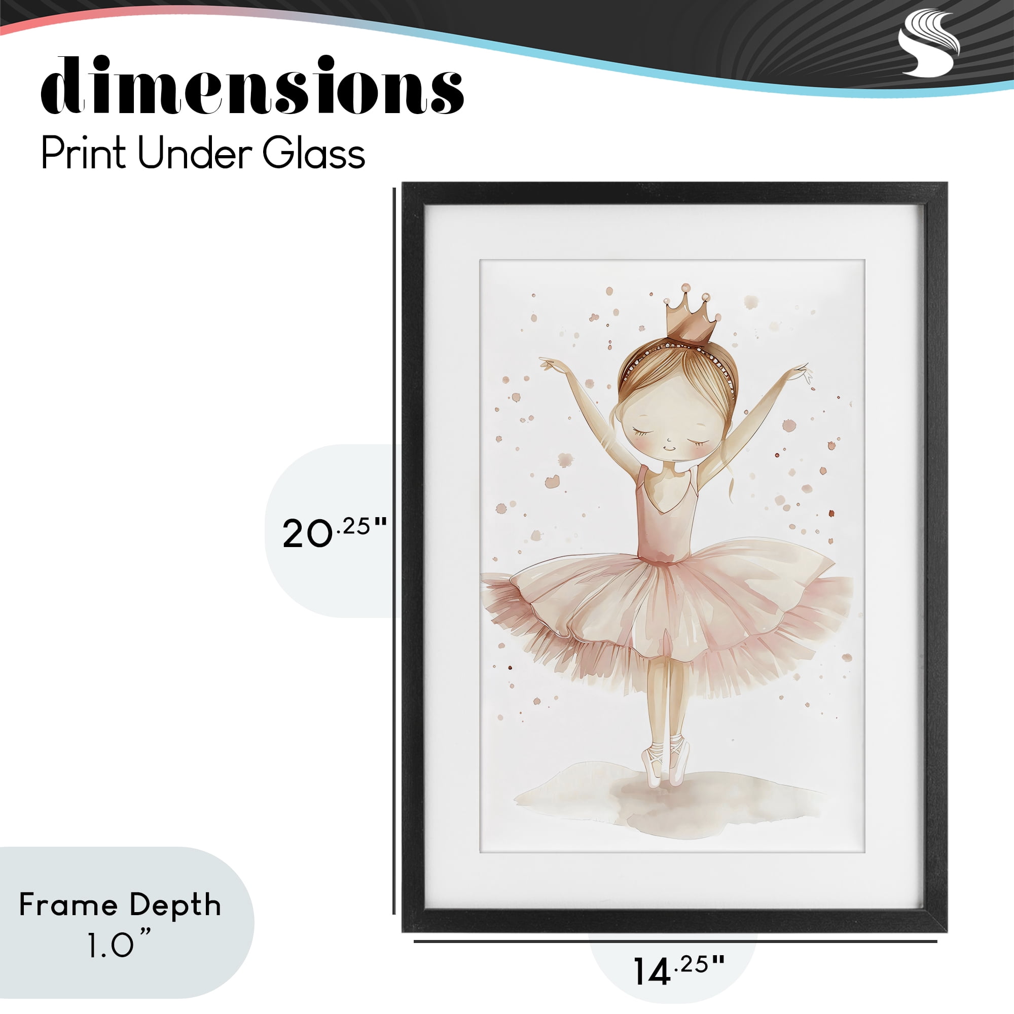 Stupell Industries Sweet Pink Tutu Black Framed Print Under Glass, design by Creative Studio