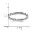 thumbnail image 2 of 2.25mm 925 Sterling Silver Stackable Rhodium Channeled Ring Size 6 Stackable Ring for Women, 2 of 2