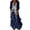 Navy, variant on 3D Floral Embroidered Maxi Dress Set, V Neck Spaghetti Strap Dress With Ruffle Hem Duster Cardigan, Pink Green Navy Wedding Guest Outfit, 2 Piece, S-M-L-XL-XXL-3XL Plus Size Friendly