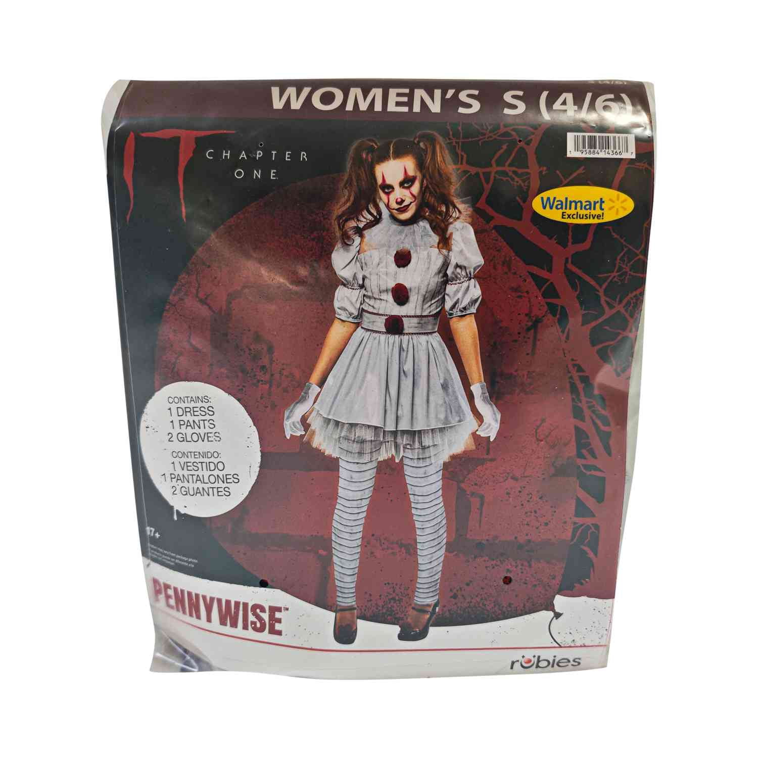 Pennywise It Halloween Costume for Adults, Women's Size XL (16/18), by Rubies