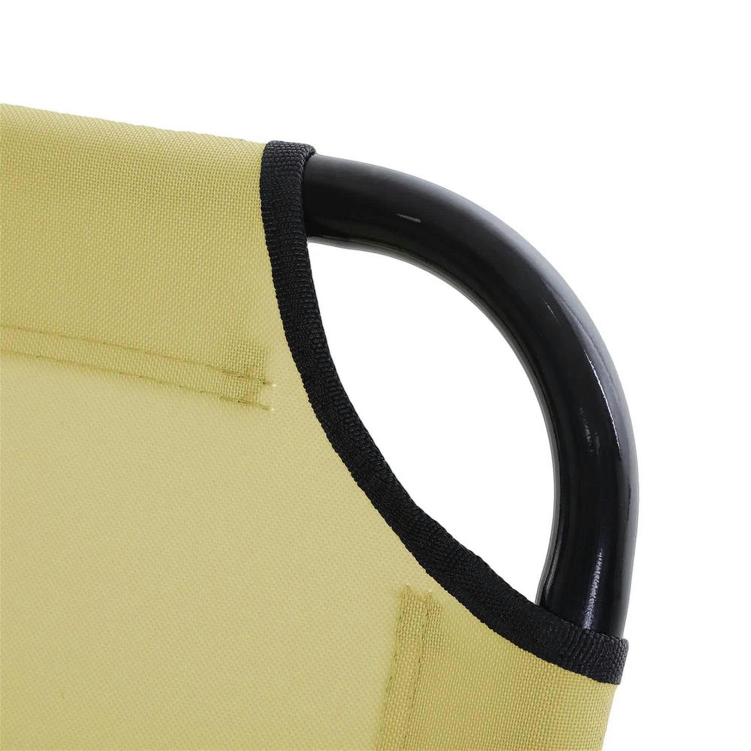 Demi Bonn Folding Chaise Lounge Beach Chairs with Steel Frame, 5-Position Reclining Outdoor Sun Tanning Seats for Yard & Patio, Beige