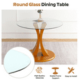 thumbnail image 4 of KATBOC 39.2in Double-C Glass Dining Table, Aluminum Tray & Base, Modern Kitchen Table for Small Spaces, Kitchen, Dinning Room, Gold, 4 of 6
