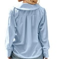 thumbnail image 6 of WFJCJPAF 2025 New Product Sexy Blouses for Women Plus Size,Women's Fashion Button Solid Color Comfortable Loose Long Sleeves Blouse Casual Tops - Light Blue S, 6 of 6