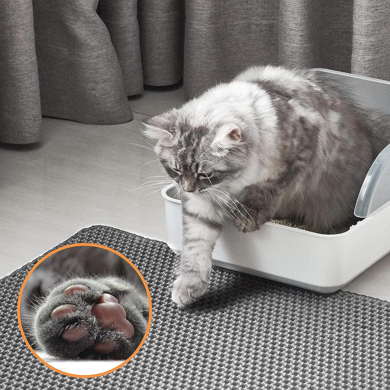 BN-LINK 17" x 23" Cat Litter Mat, Honeycomb Double Layer photo 6