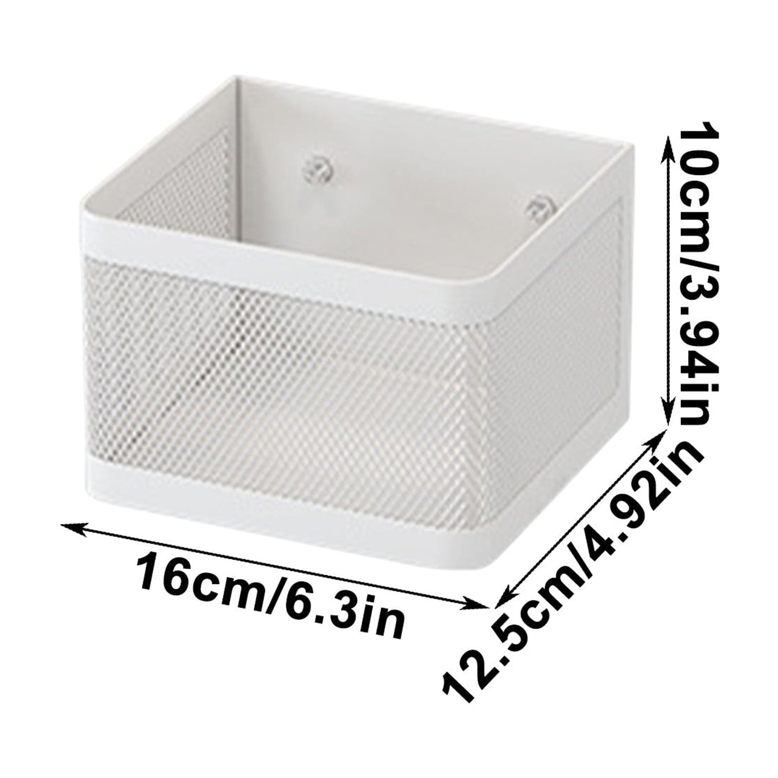 Magnetic Refrigerator Side Shelf - 6.3x4.92in No-Drill Kitchen Storage Organizer, Iron Hanging Basket for Fridge Door (White)​
