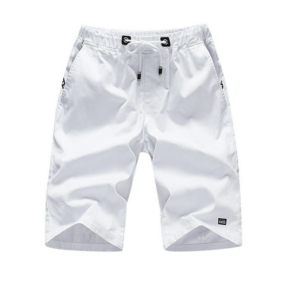 Ramiter Men'S Shorts Pure Cotton Casual Shorts For Men'S Summer Quarter Pants Thin Slim Fit And Can Be Tied With Leather Straps Men'S Quarter Pants White,3XL