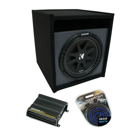 Universal Car Stereo Paintable Ported 15" Kicker Comp C15 Sub Box & CX600.1 Amp - Factory Certified Refurbished