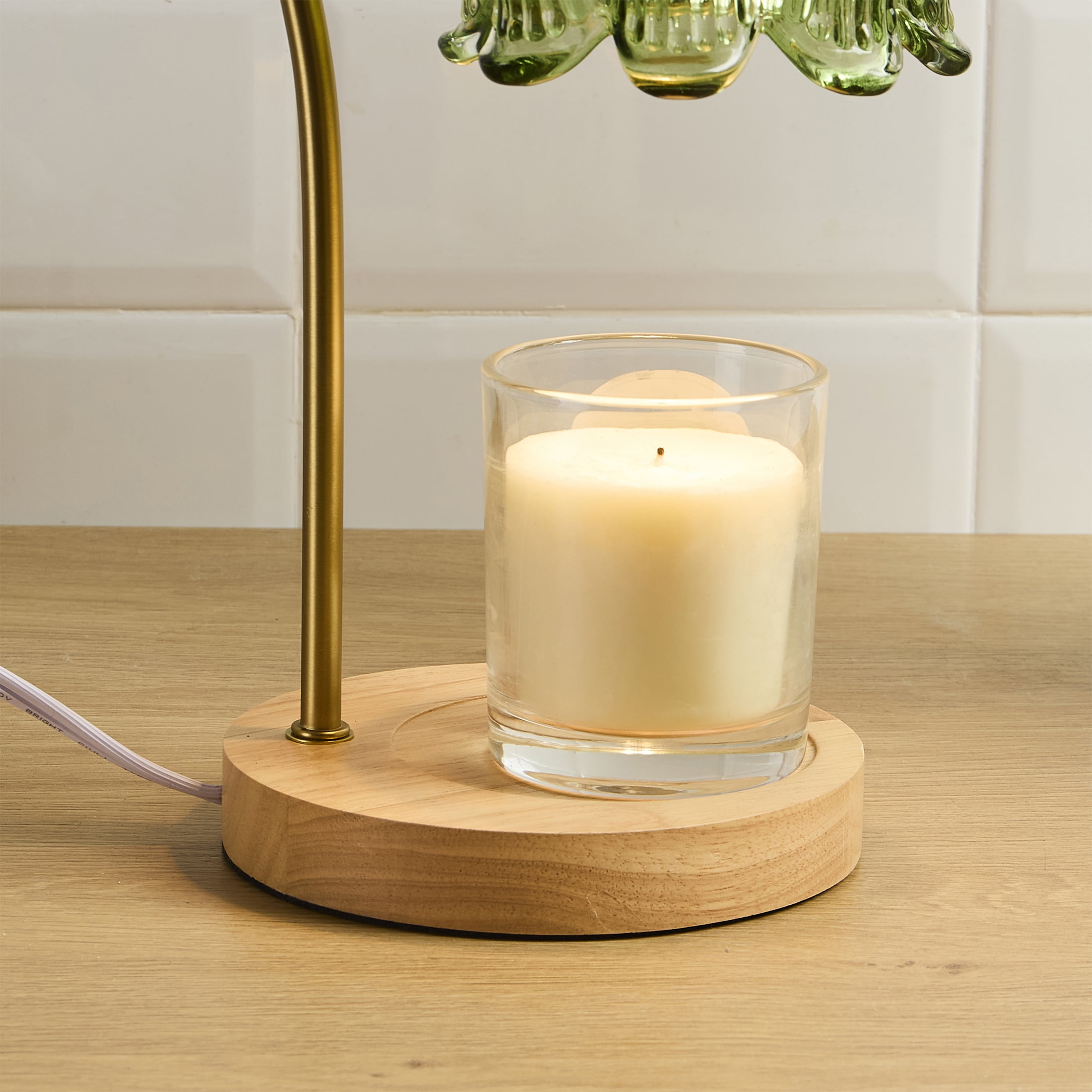 Home Décor Collection Green 13" Candle Warmer Lamp