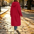 thumbnail image 5 of Ghalytn Women's Long Hooded Zip Up Jacket Fleece Lined Full Zip Long Sleeve Casual Coat with Pockets, 5 of 7