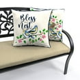 thumbnail image 6 of Jordan Manufacturing 16" x 16" Bless This Nest Cream Bird Reversible Square Outdoor Throw Pillow with Welt, 6 of 10