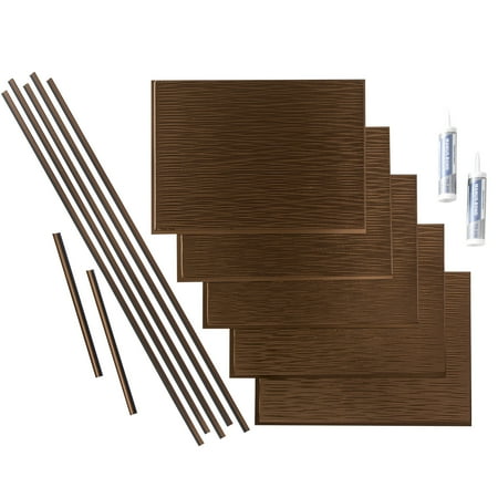 FASÄDE Ripple Decorative Vinyl Backsplash 15 sq ft Kit in Oil Rubbed Bronze