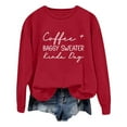 thumbnail image 1 of WEAIXIMIUNG Custom Sweatshirt Ladies Fashion Leisure Pure Color Loose Long Sleeved Printed Letters Round Collar, 1 of 4