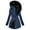 Navy, variant on Women's Winter Down Jacket Hooded Warm Zipper Padded Long Puffer Coat -Lined Parka with Hood