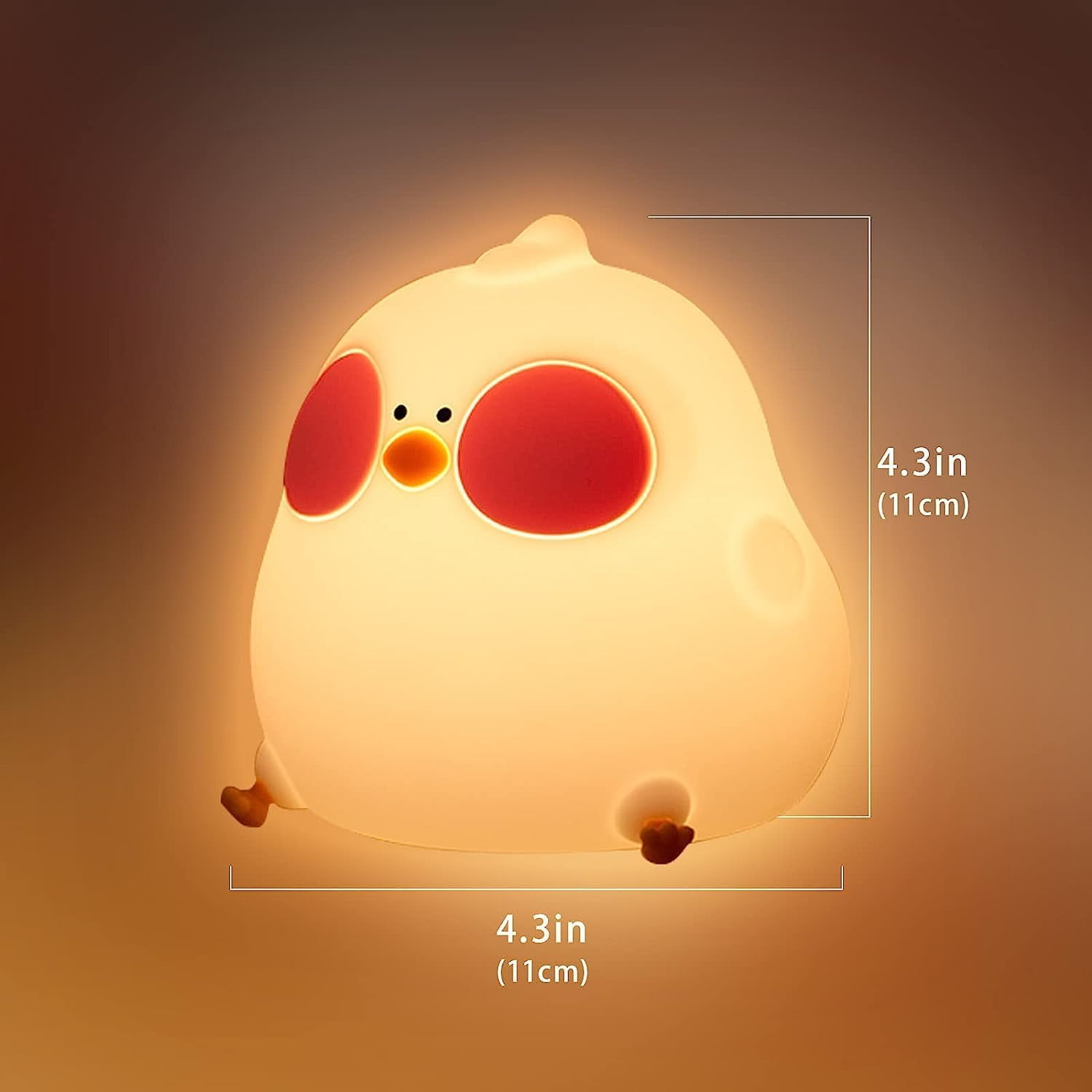 Baby Nightlight, Children's Nightlight, 7 Colors Kawaii Chicks, Rechargeable LED, Nightlight Girls Boys, Kawaii Bedroom Decor, Silicone Touch Child Bedside Lamp, Baby Gift Newborn